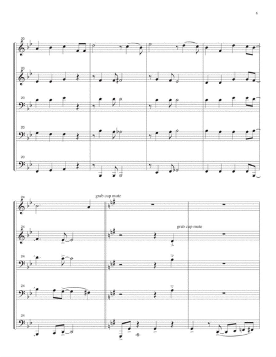 Low in the Grave for brass quintet Brass Quintet scores gallery preview page 6