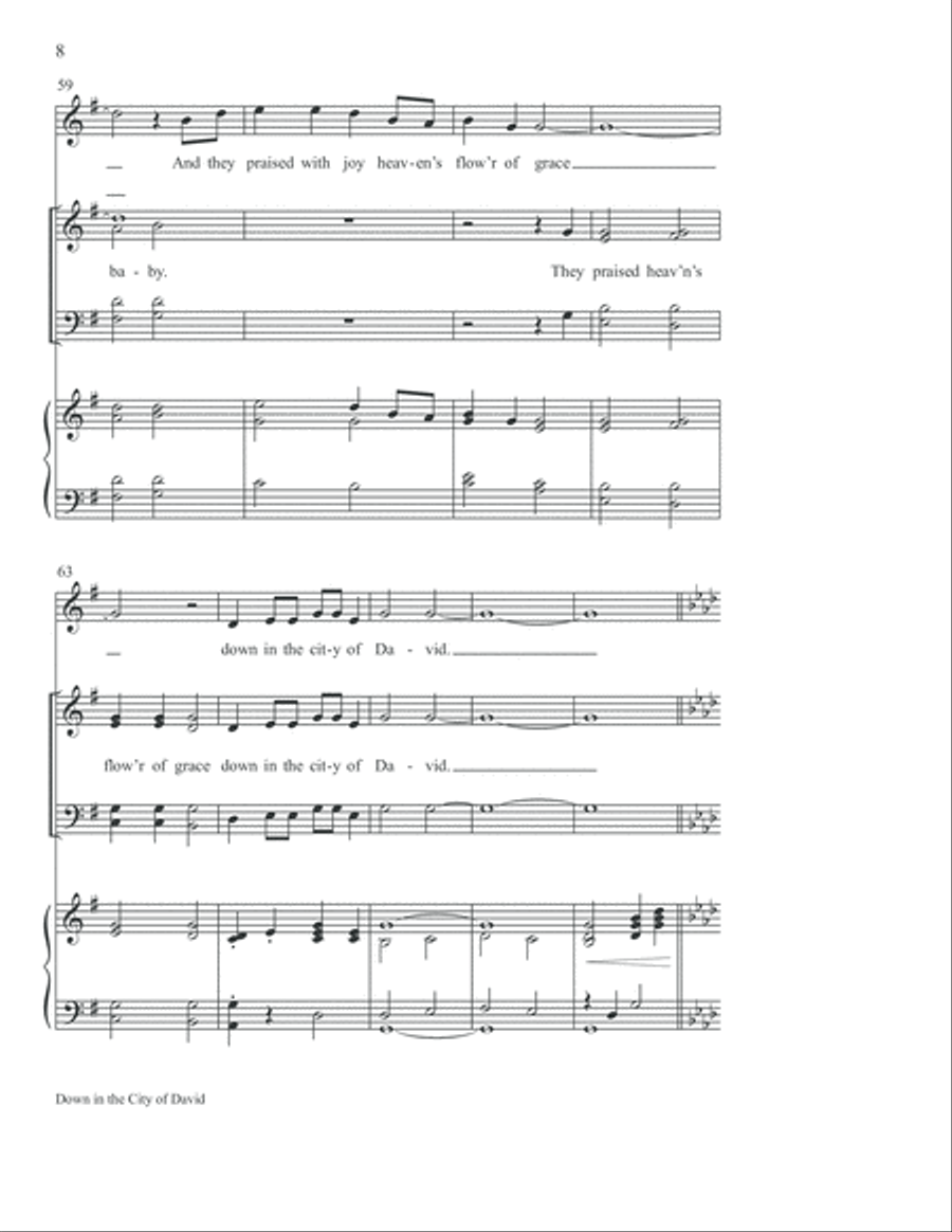 Down in the City of David 4-Part scores gallery preview page 9