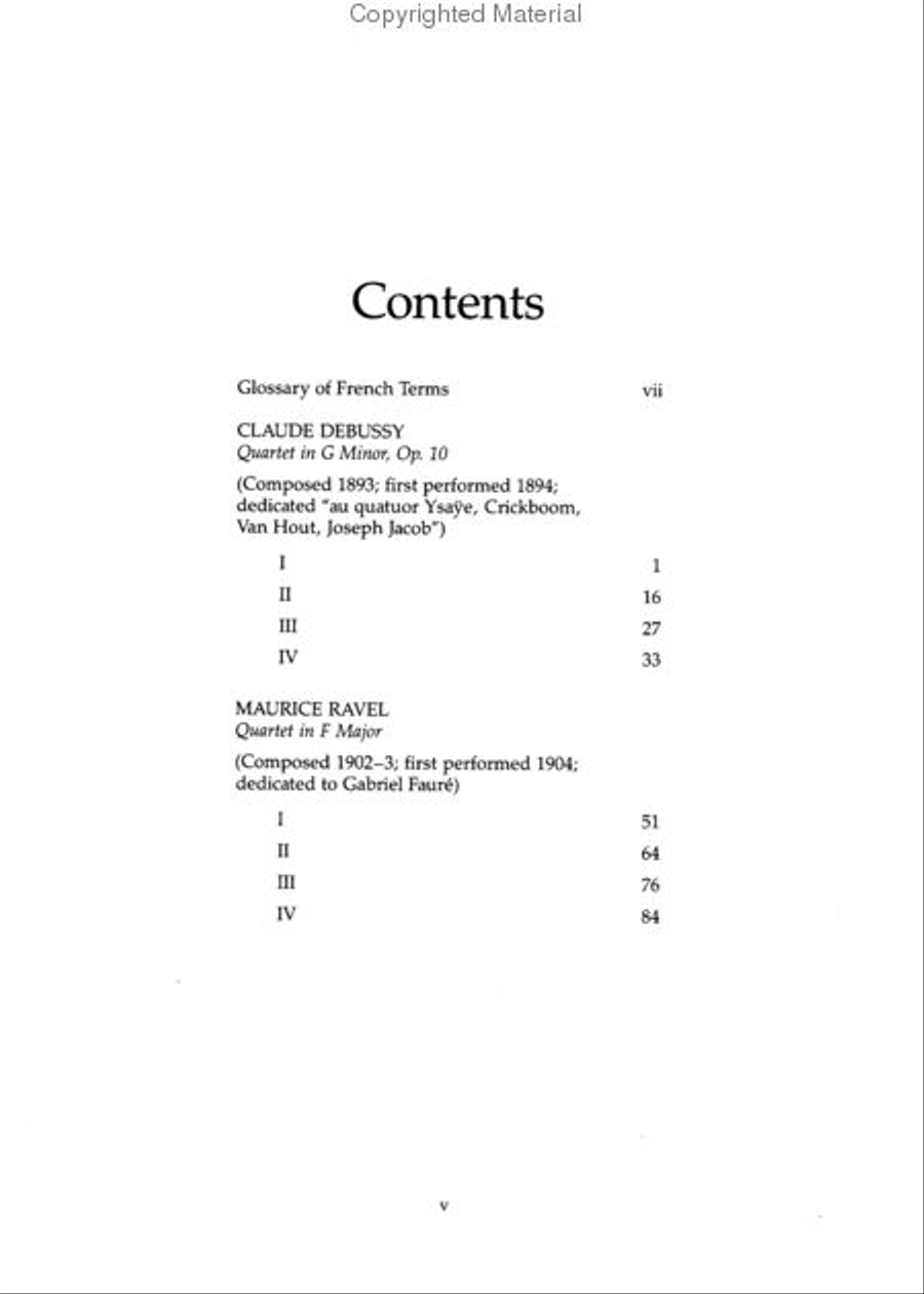 String Quartets by Debussy and Ravel -- Quartet in G Minor, Op. 10/Debussy; Quartet in F Major/Ravel