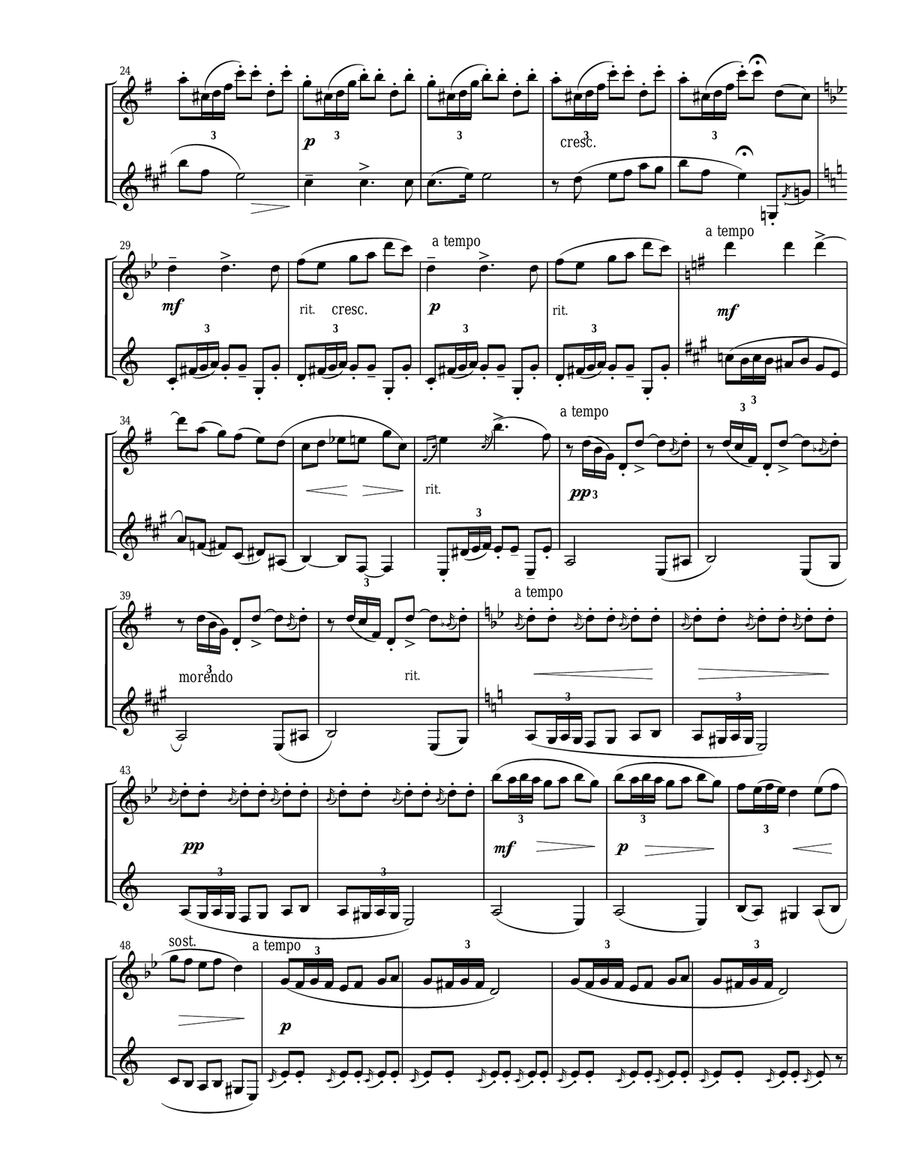 Espana, Music of Spain by Albeniz and Granados for flute and clarinet duet Woodwind Duet scores gallery preview page 3