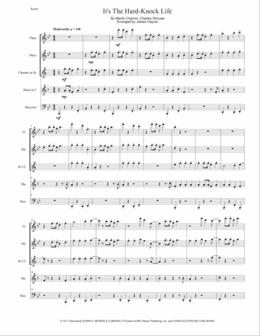 It's The Hard-knock Life Woodwind Quintet scores gallery preview page 3