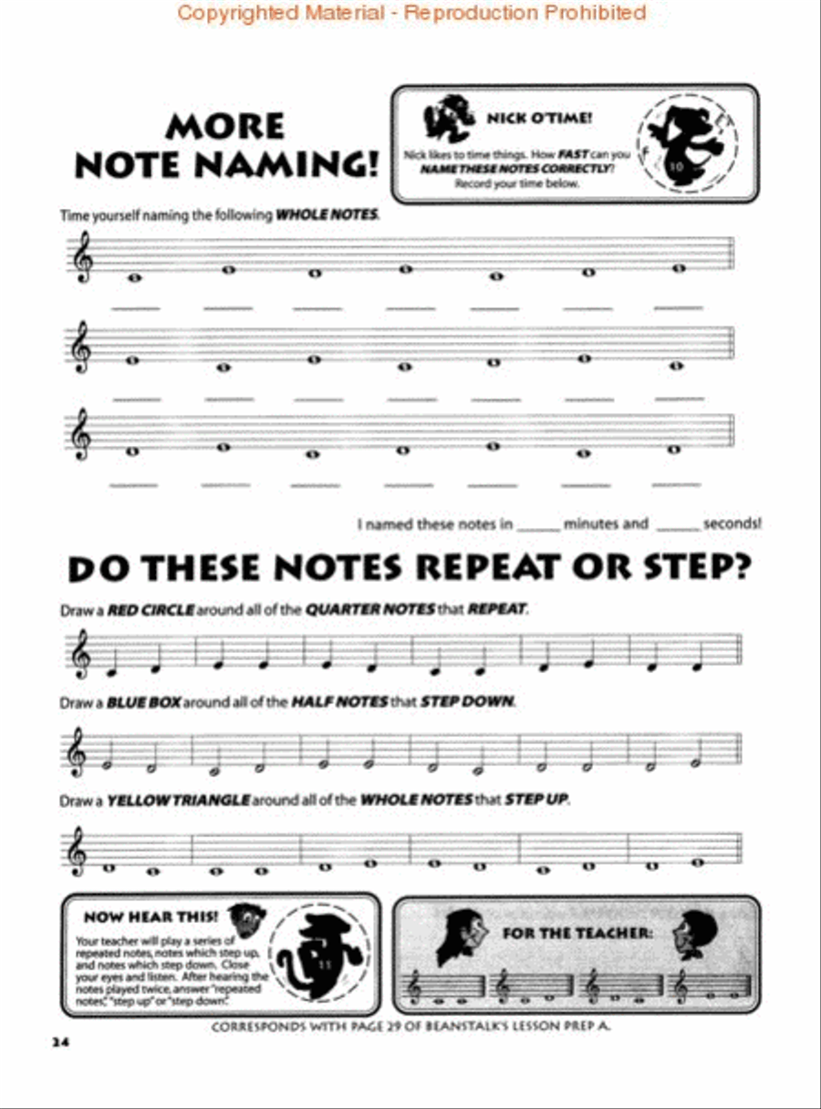 Beanstalk's Basics for Piano Piano Method scores gallery preview page 4