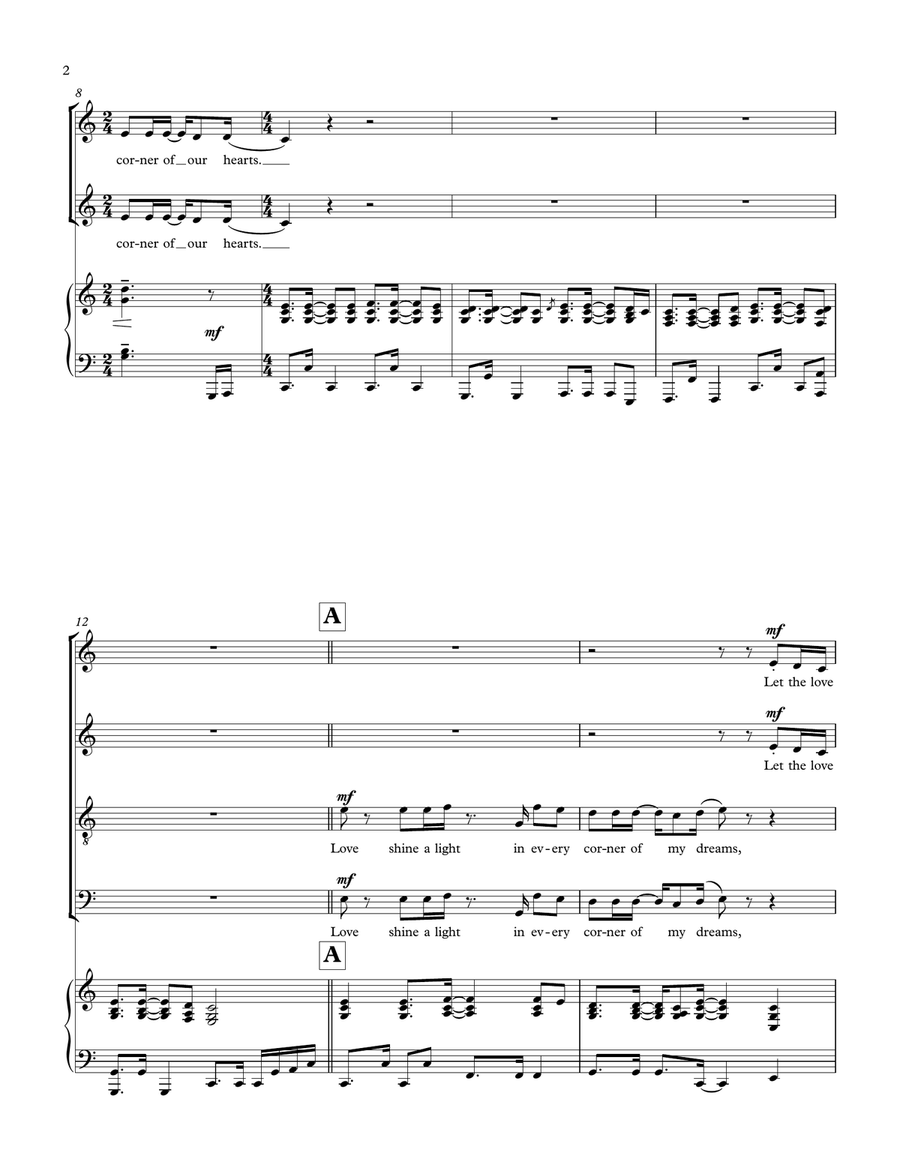 Love Shine A Light 4-Part scores gallery preview page 2