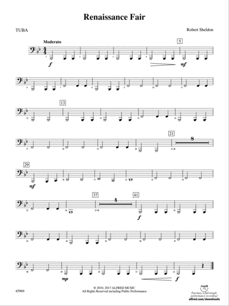 Renaissance Fair: Tuba Renaissance Fair: Tuba Concert Band scores gallery preview page 1