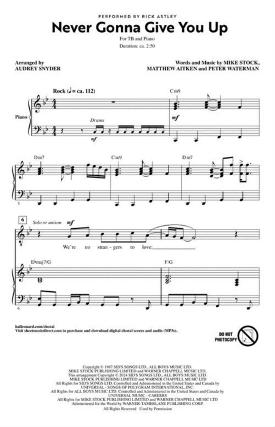 <br>Sheet music extract