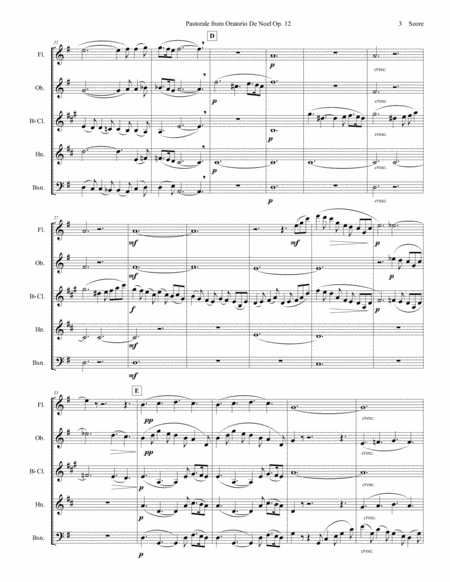 Pastorale from Oratorio De Noel set for Woodwind Quintet image number null