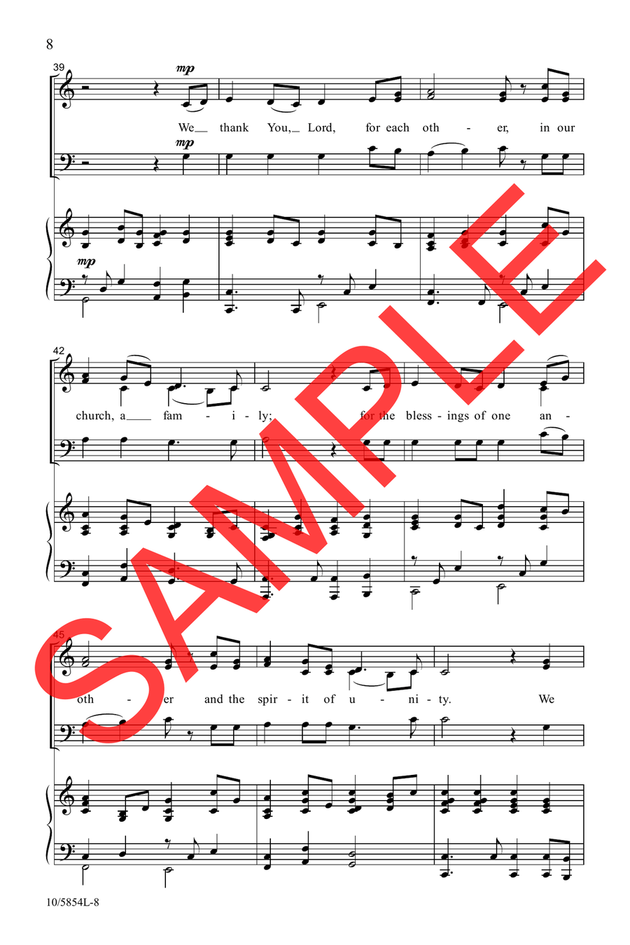 We Thank You, Lord, for Family 4-Part scores gallery preview page 6