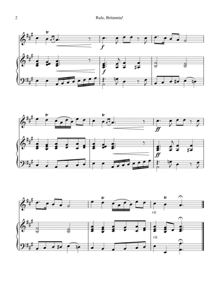 Rule, Britannia for violin and easy piano image number null