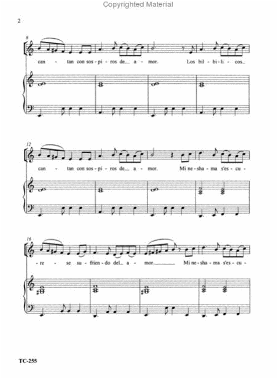 Los Bilbilicos (The Nightingales) SSA scores gallery preview page 2