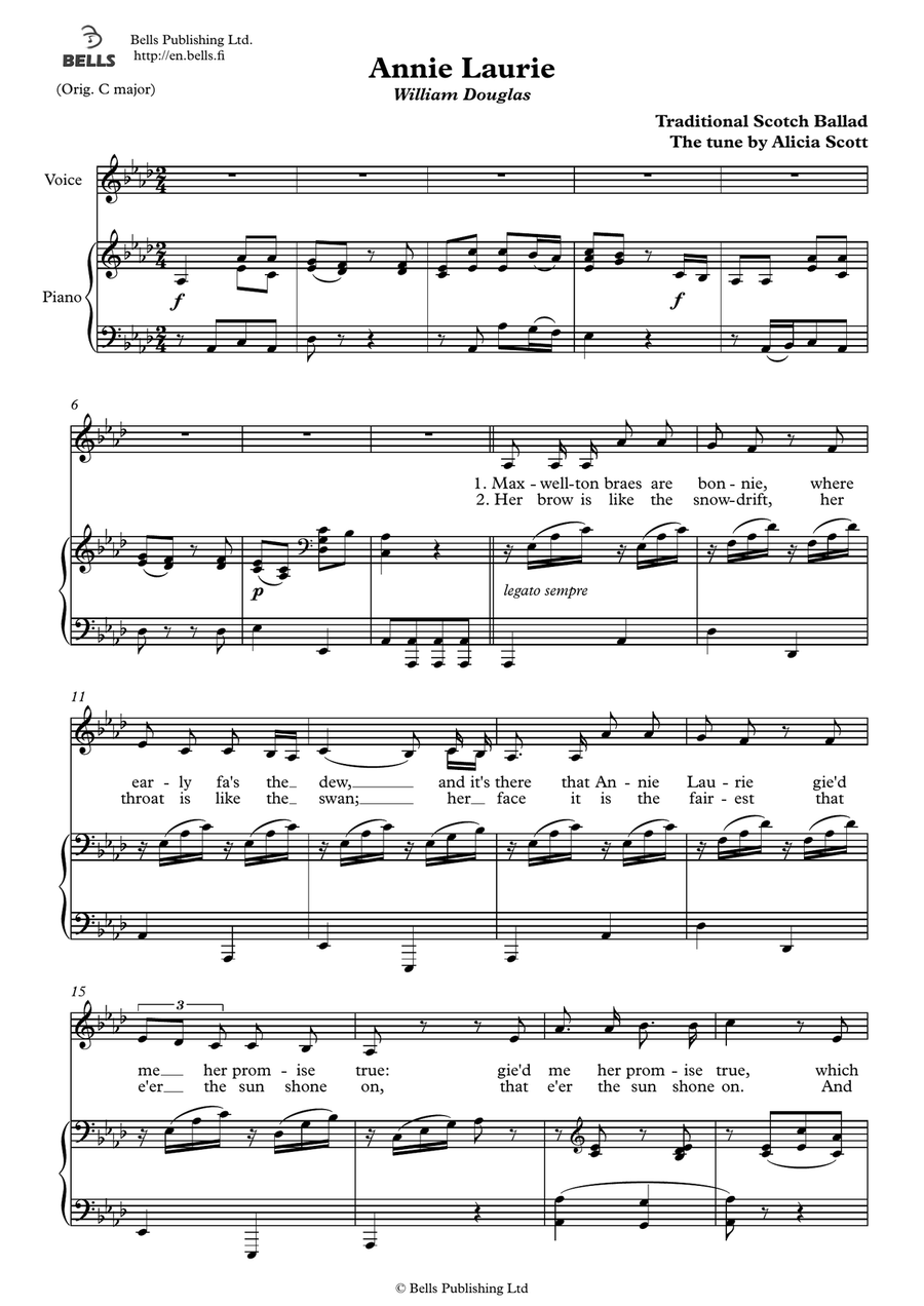 Annie Laurie (Solo song) (A-flat Major)