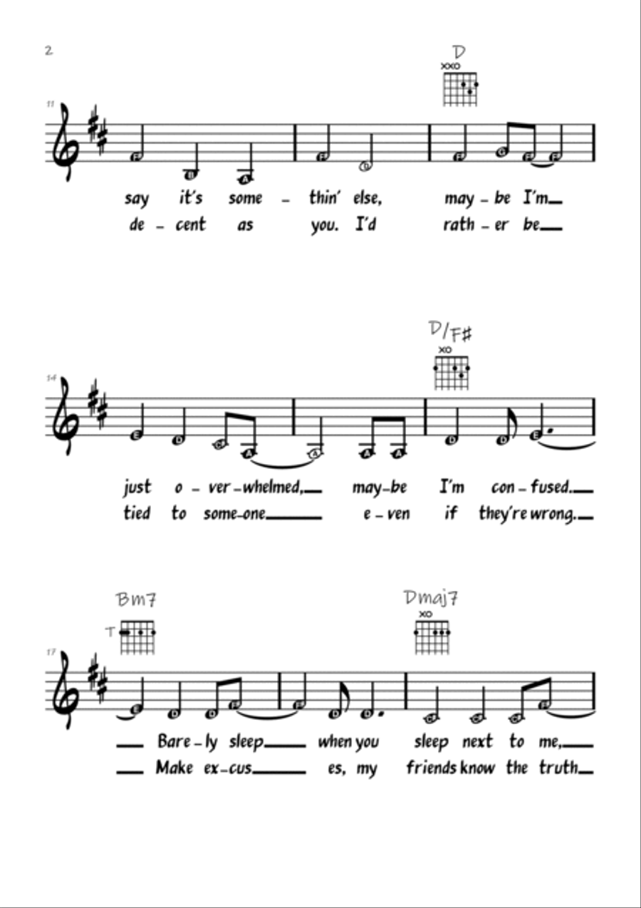 Scared Of My Guitar Scared Of My Guitar Easy Piano scores gallery preview page 2