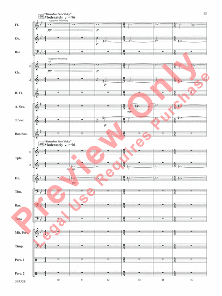Dark Shadows (from the Original Motion Picture Soundtrack) Concert Band scores gallery preview page 14