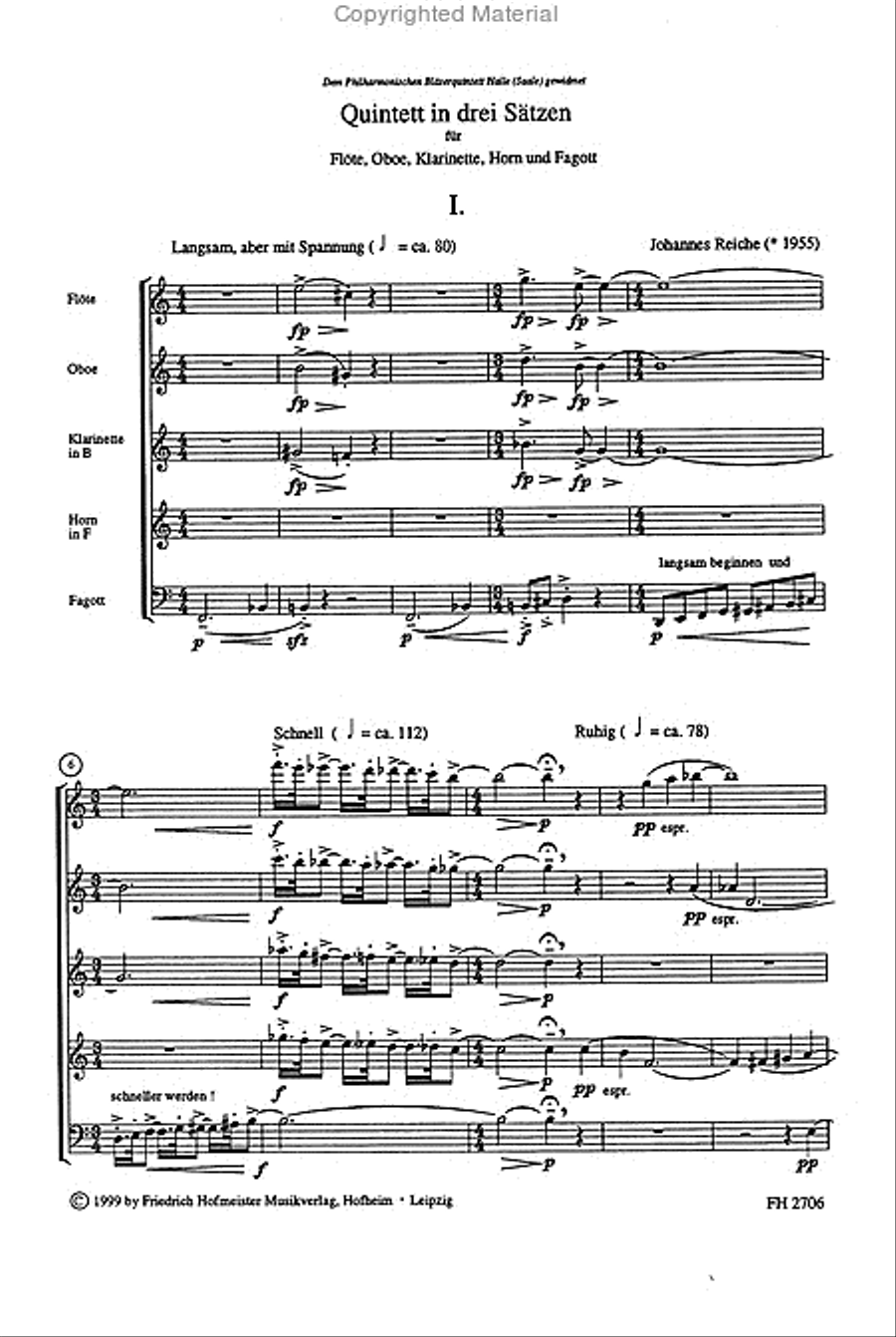 Bläserquintett in 3 Sätzen Woodwind Quintet scores gallery preview page 2