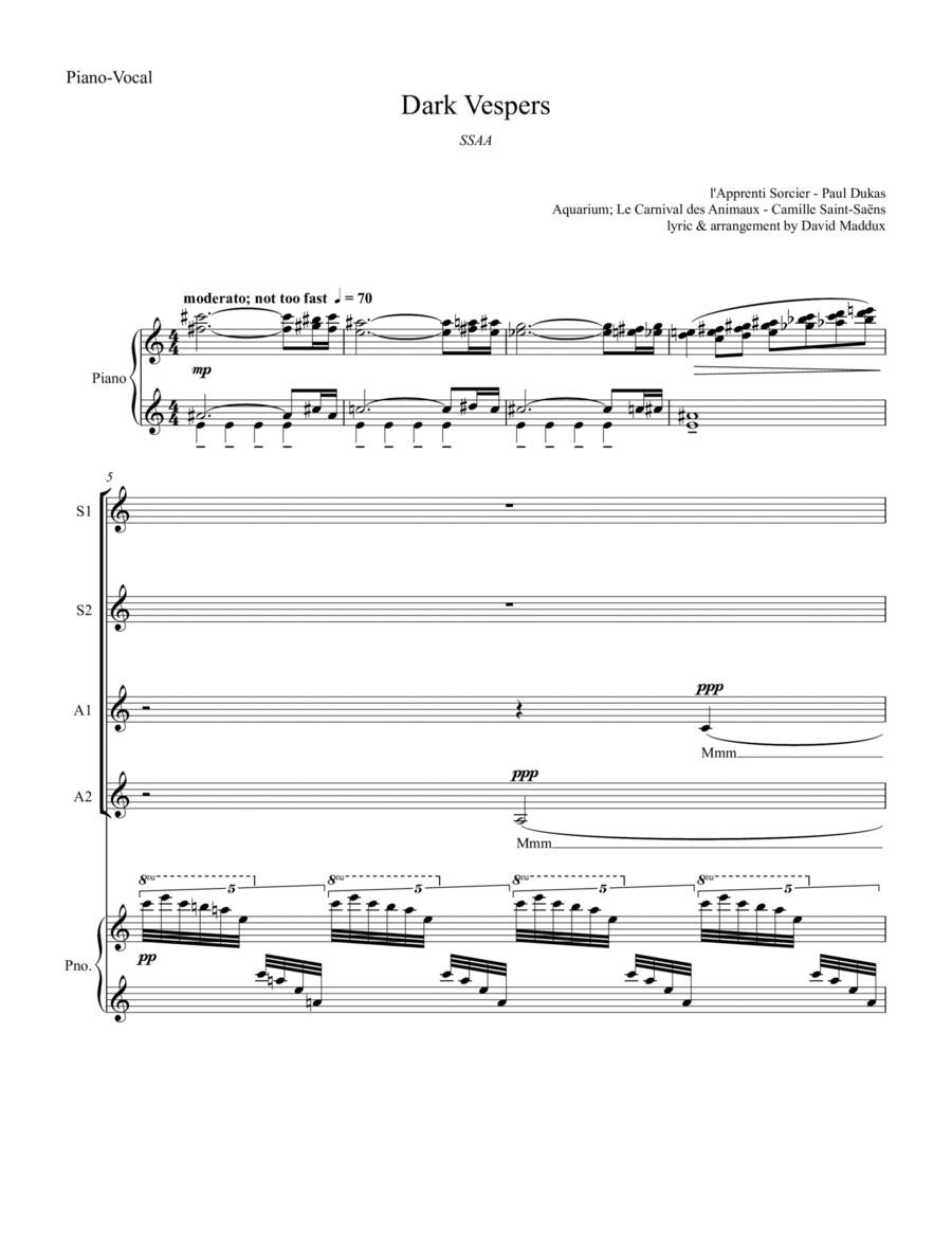 Dark Vespers Small Ensemble scores gallery preview page 1