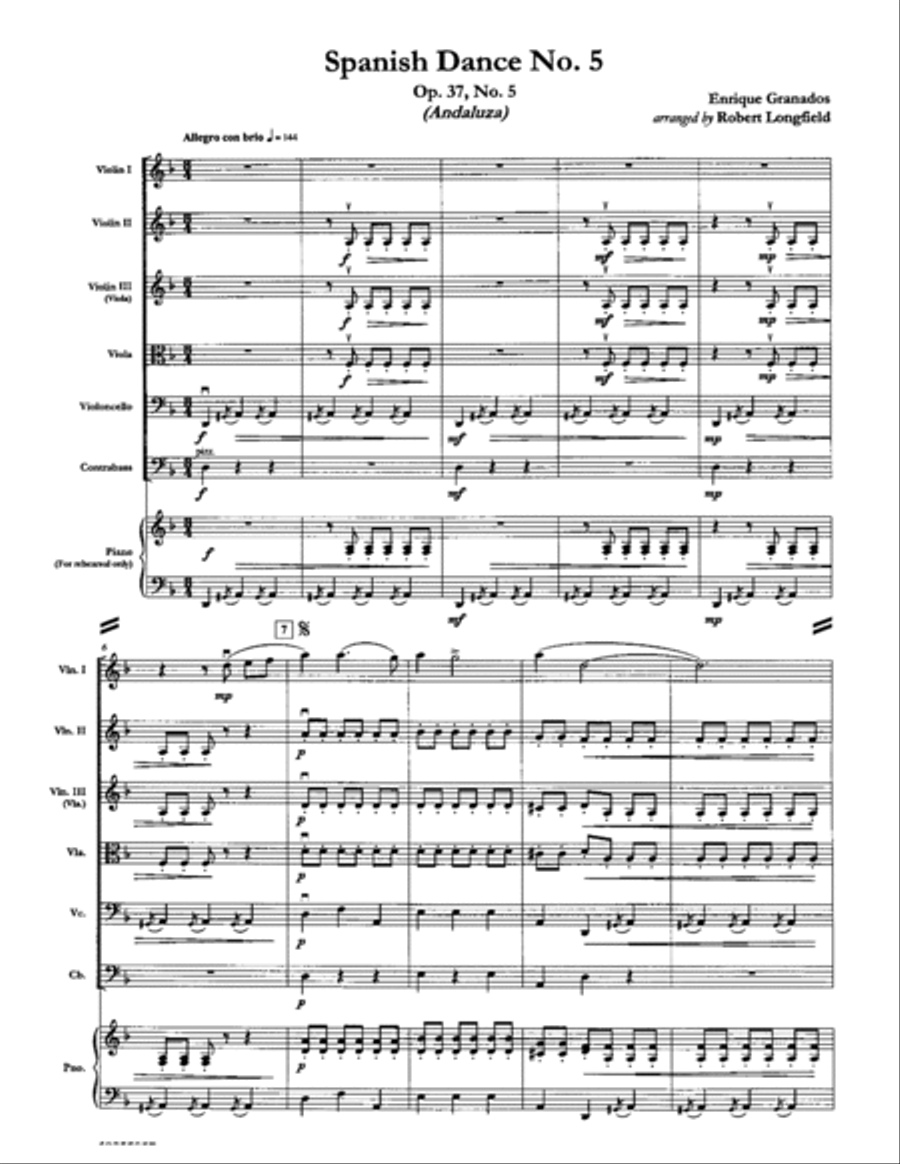 Spanish Dance No. 5 from Ten Spanish Dances: Andaluza Orchestra scores gallery preview page 2