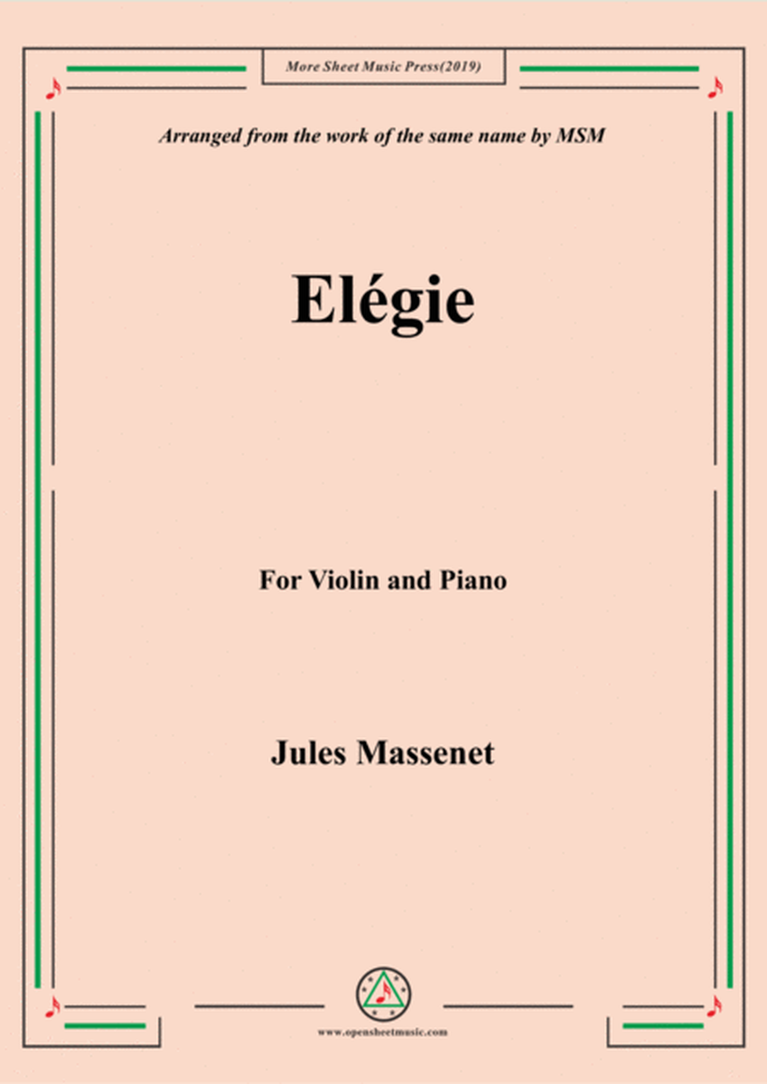 Massenet-Elégie, for Violin and Piano image number null