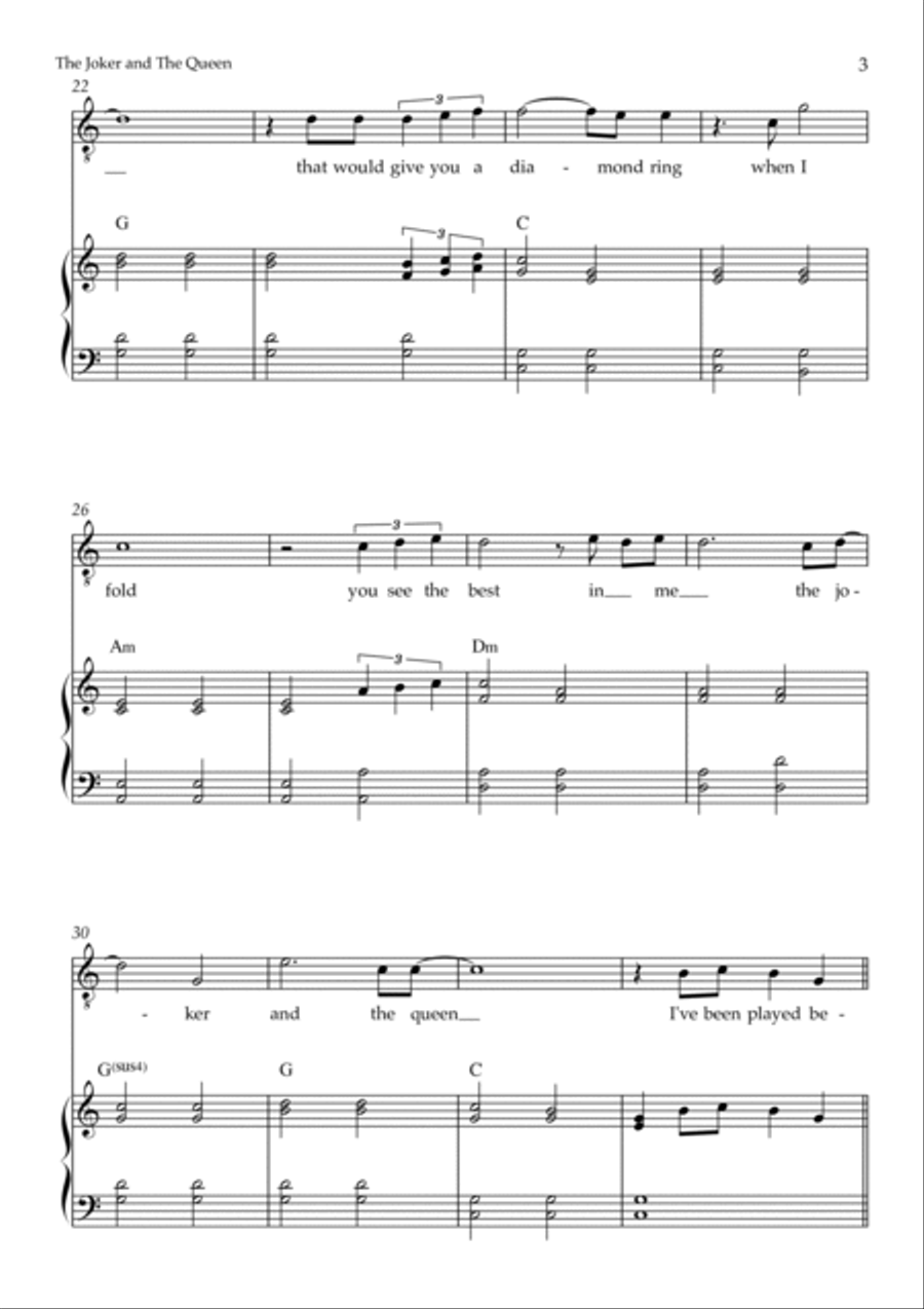 The Joker And The Queen (feat. Taylor Swift) The Joker And The Queen (feat. Taylor Swift) Piano, Vocal scores gallery preview page 3