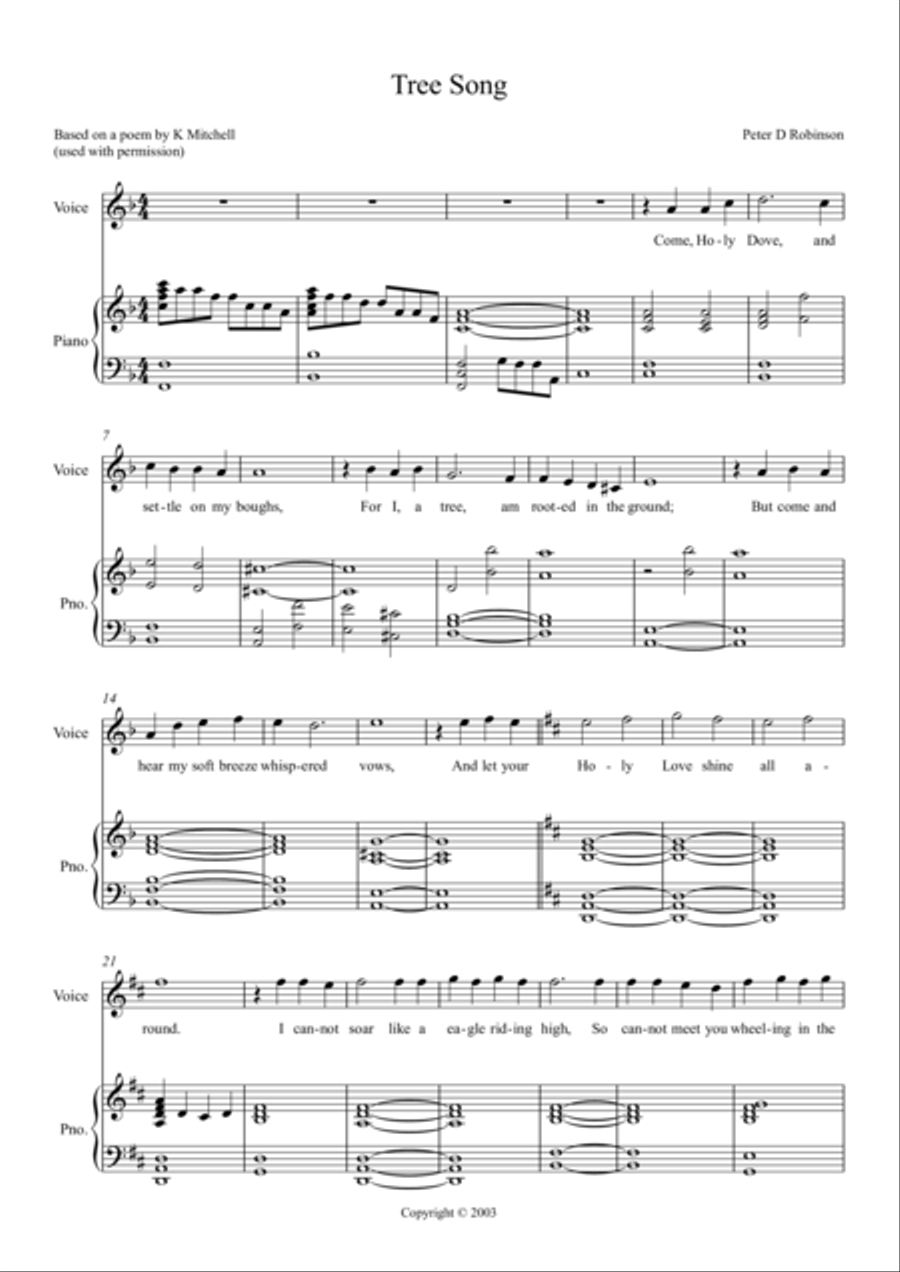 Tree Song Tree Song Voice scores gallery preview page 1