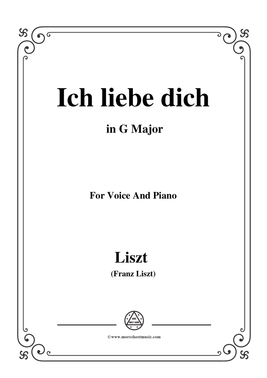 Liszt-Ich liebe dich in G Major,for Voice and Piano