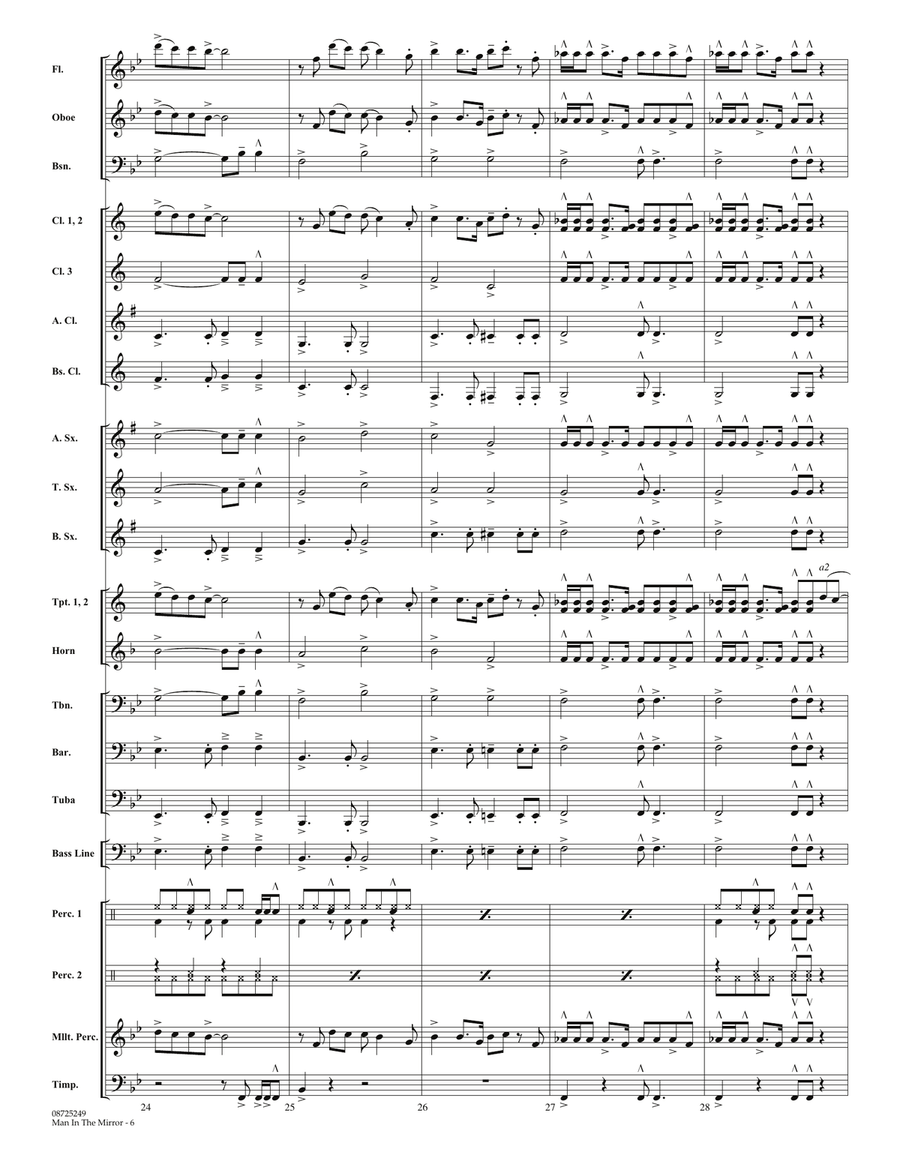 Man In The Mirror - Full Score Concert Band scores gallery preview page 6