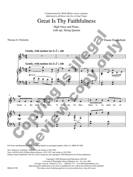 Great Is Thy Faithfulness (Piano/Vocal Score)