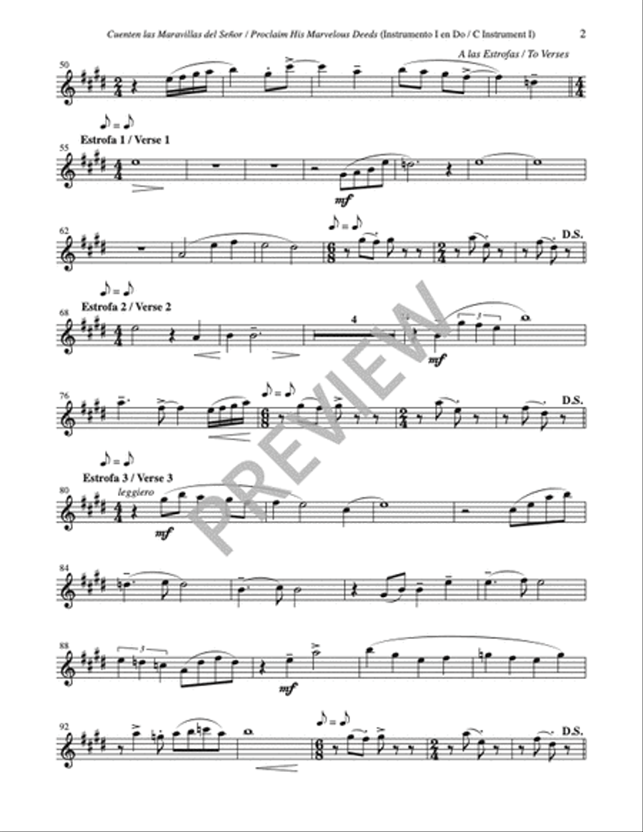 Cuenten las Maravillas del Señor / Proclaim His Marvelous Deeds - Full Score and Parts Cello scores gallery preview page 19