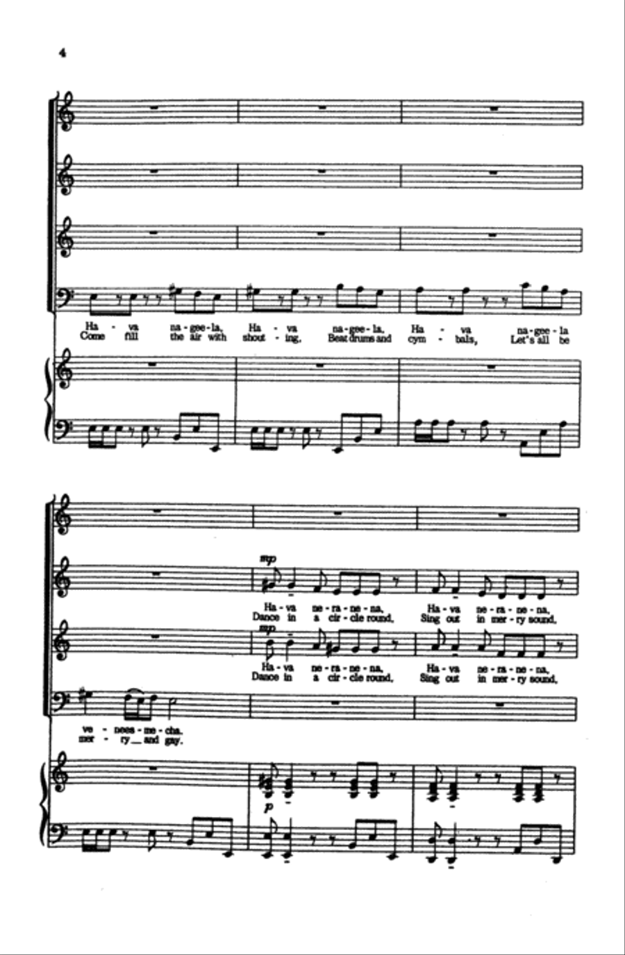 Hava Nageela Choir scores gallery preview page 2