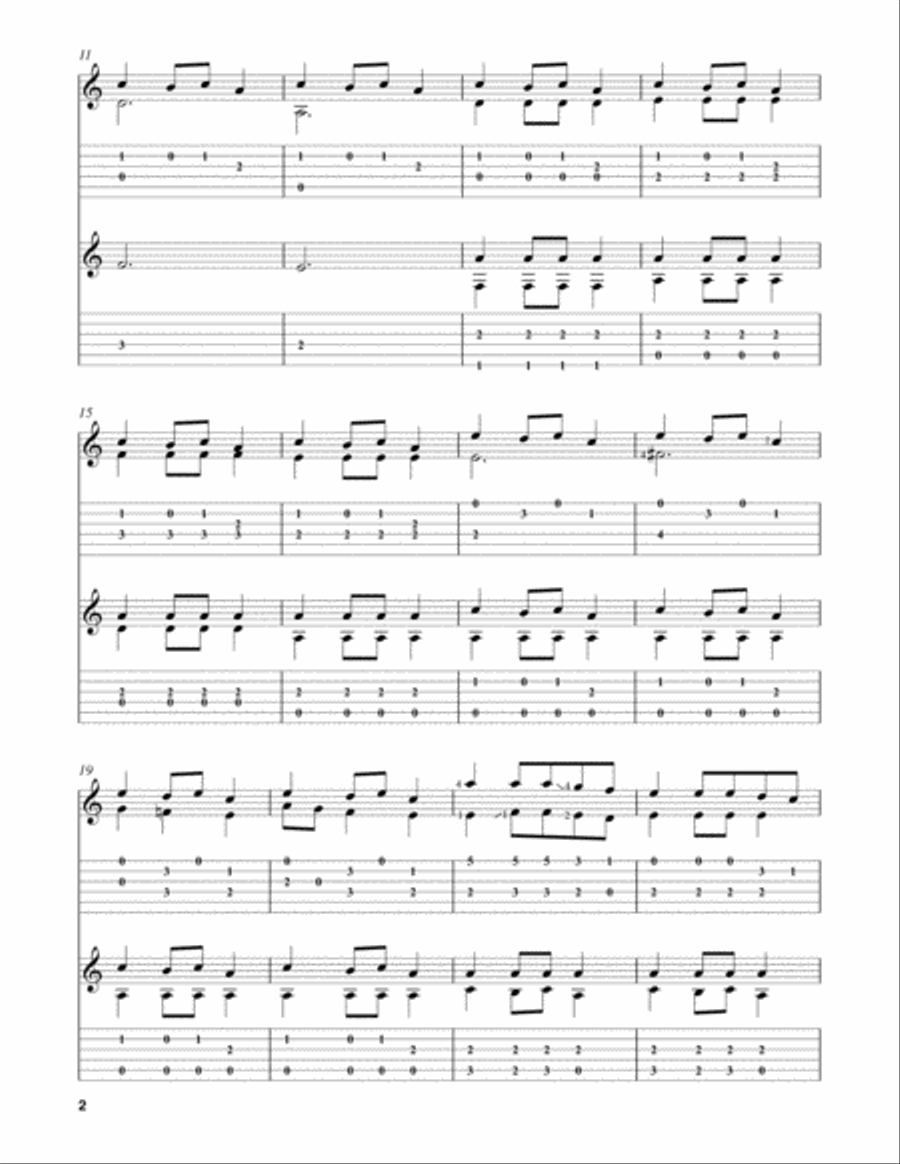 Carol of the Bells Guitar scores gallery preview page 2