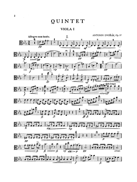 String Quintet in E-Flat Major, Op. 97: Viola