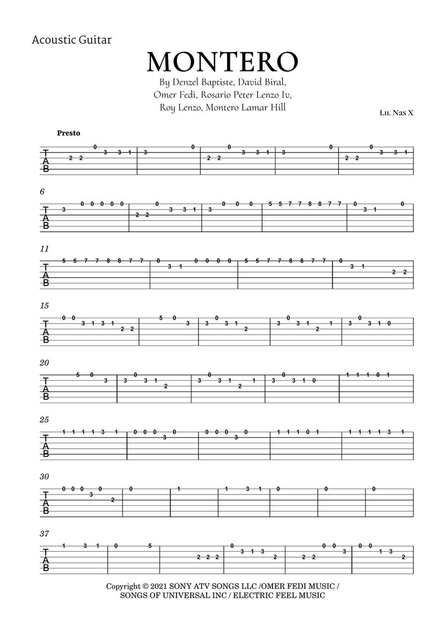 Montero Acoustic Guitar scores gallery preview page 2