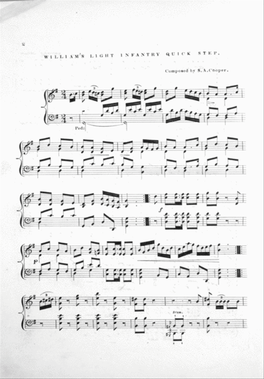 Williams Light Infantry Quick Step Piano Solo scores gallery preview page 2