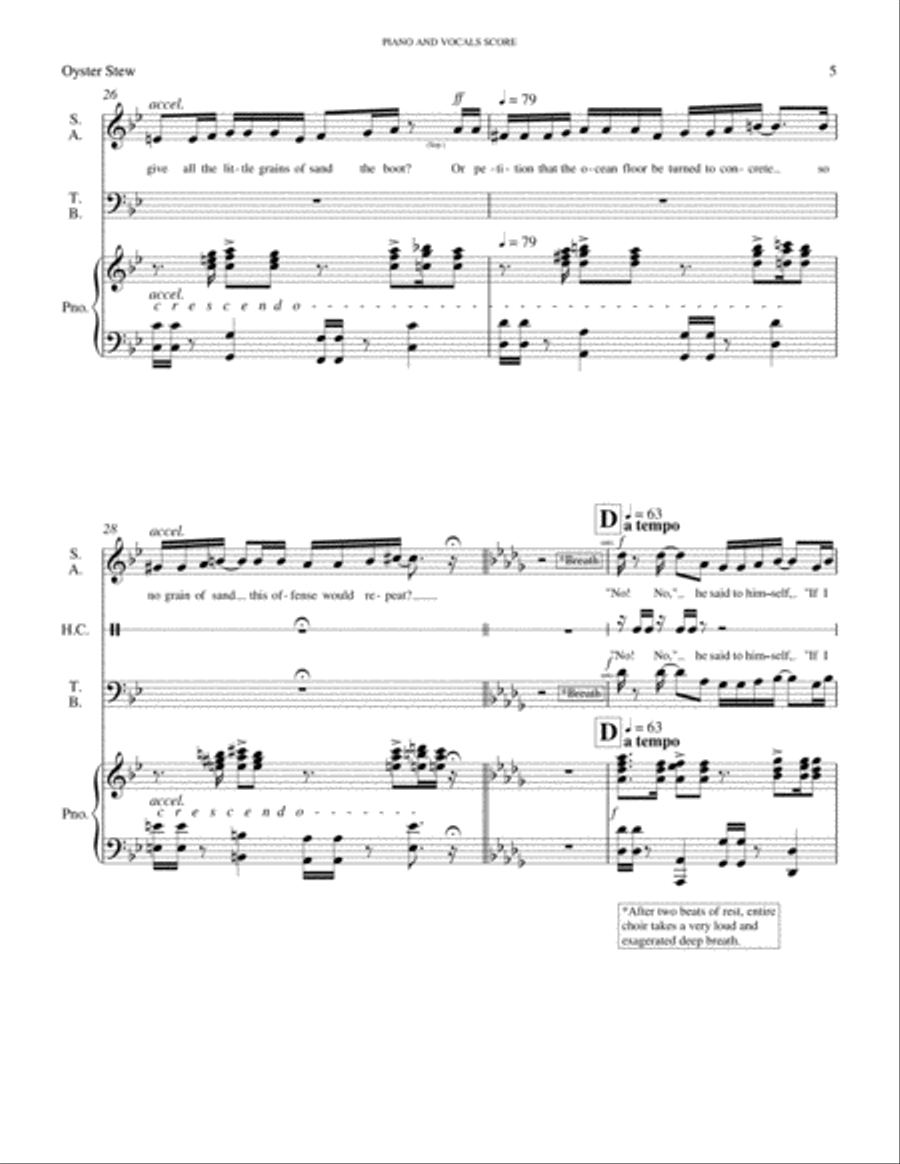 Oyster Stew (SATB and Piano Accompaniment Score) 4-Part scores gallery preview page 5