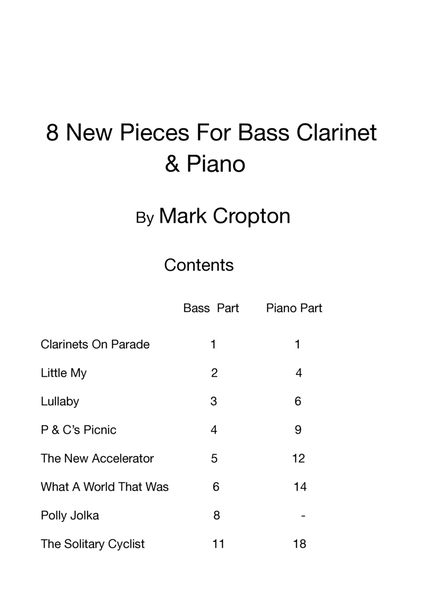 8 New Pieces for Bass Clarinet and Piano by Mark Cropton image number null