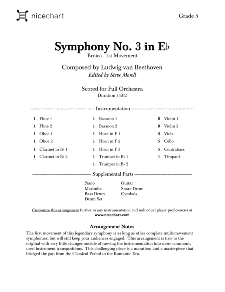 Symphony No. 3 in E-flat, 1st Movement (Eroica) - Score & Parts image number null