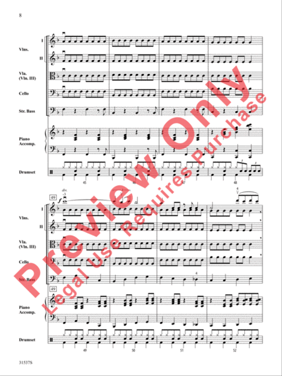 Rock 'n' Roll Classics (score only) String Orchestra scores gallery preview page 9