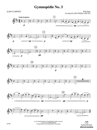 Gymnopédie No. 3: 1st B-flat Clarinet