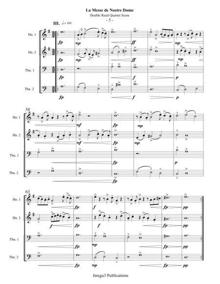 Machaut: Le Messe de Nostre Dame for 2 Horns & 2 Trombones - Score Only image number null