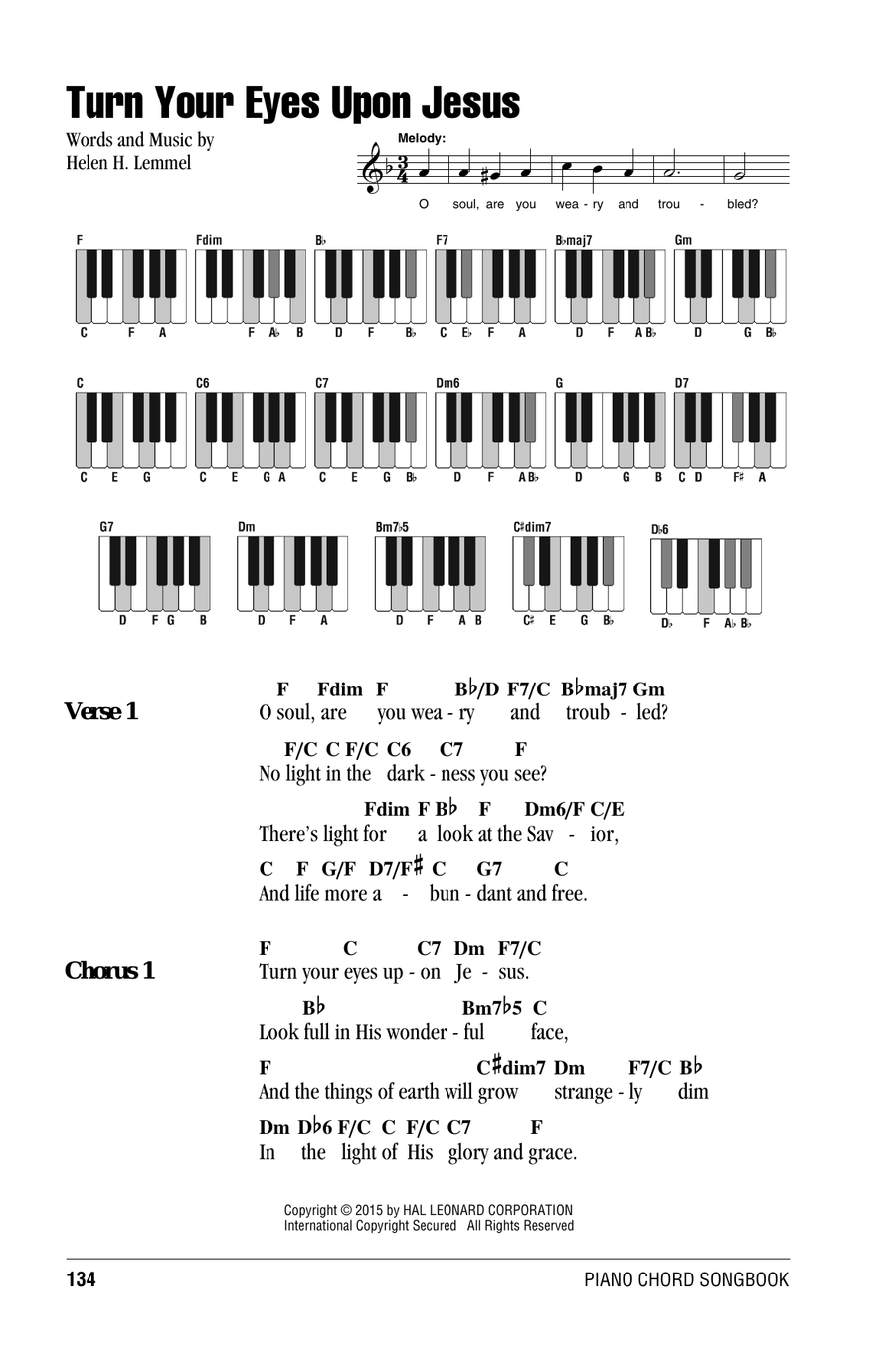 Turn Your Eyes Upon Jesus Piano scores gallery preview page 1