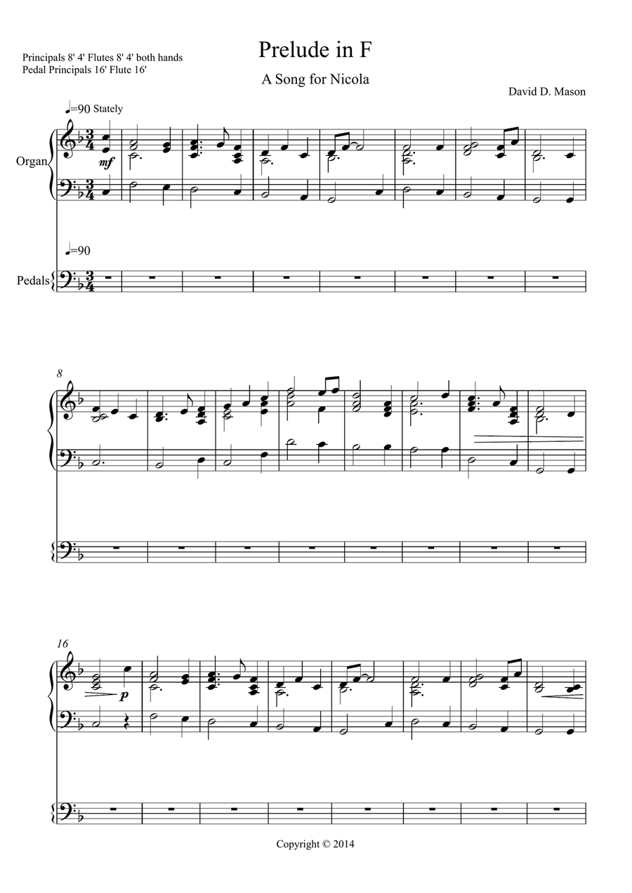 Prelude in F Organ Solo scores gallery preview page 2