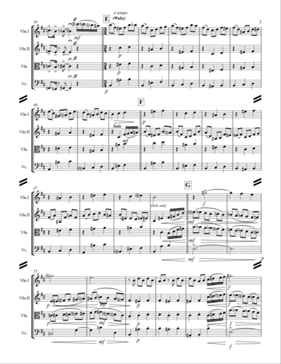 Smoke On The Water String Quartet scores gallery preview page 4