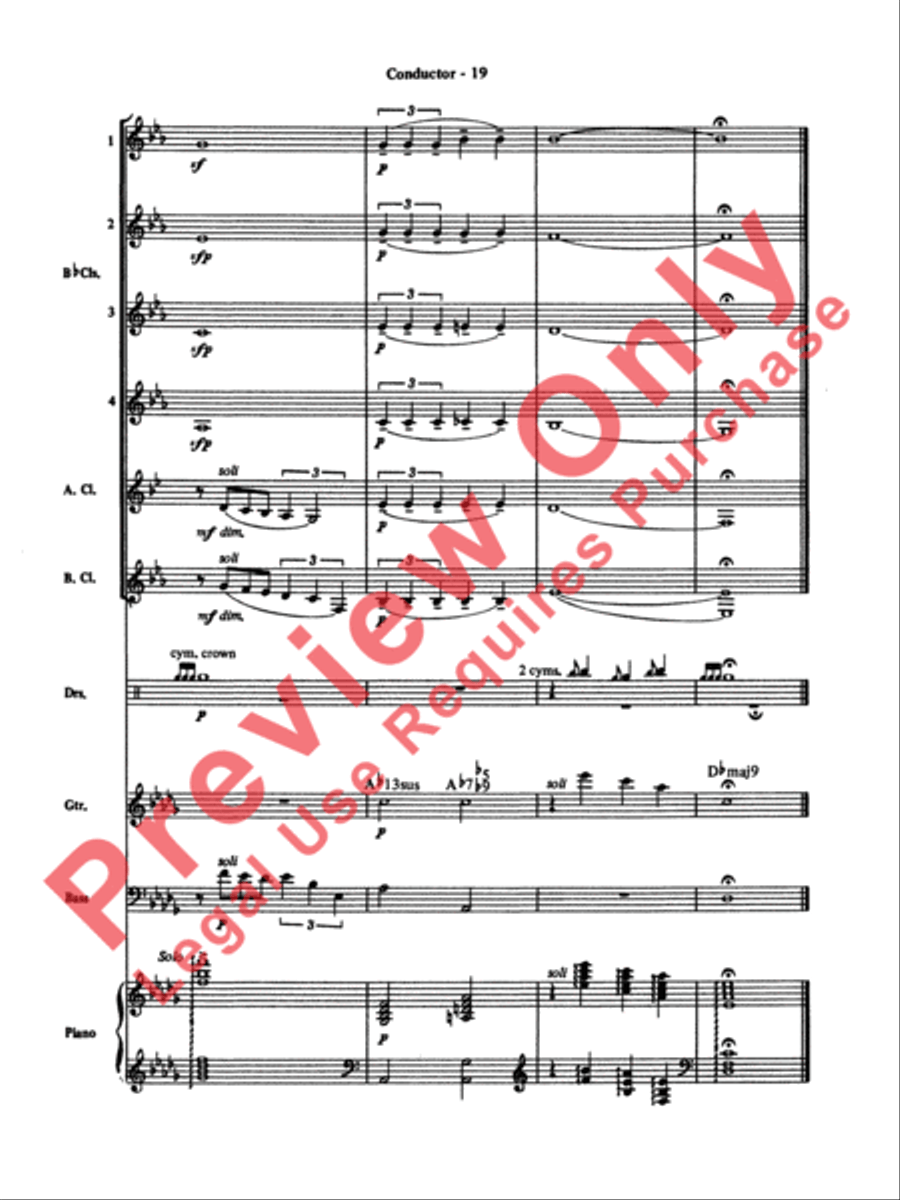Moonlight Serenade Clarinet Choir scores gallery preview page 20