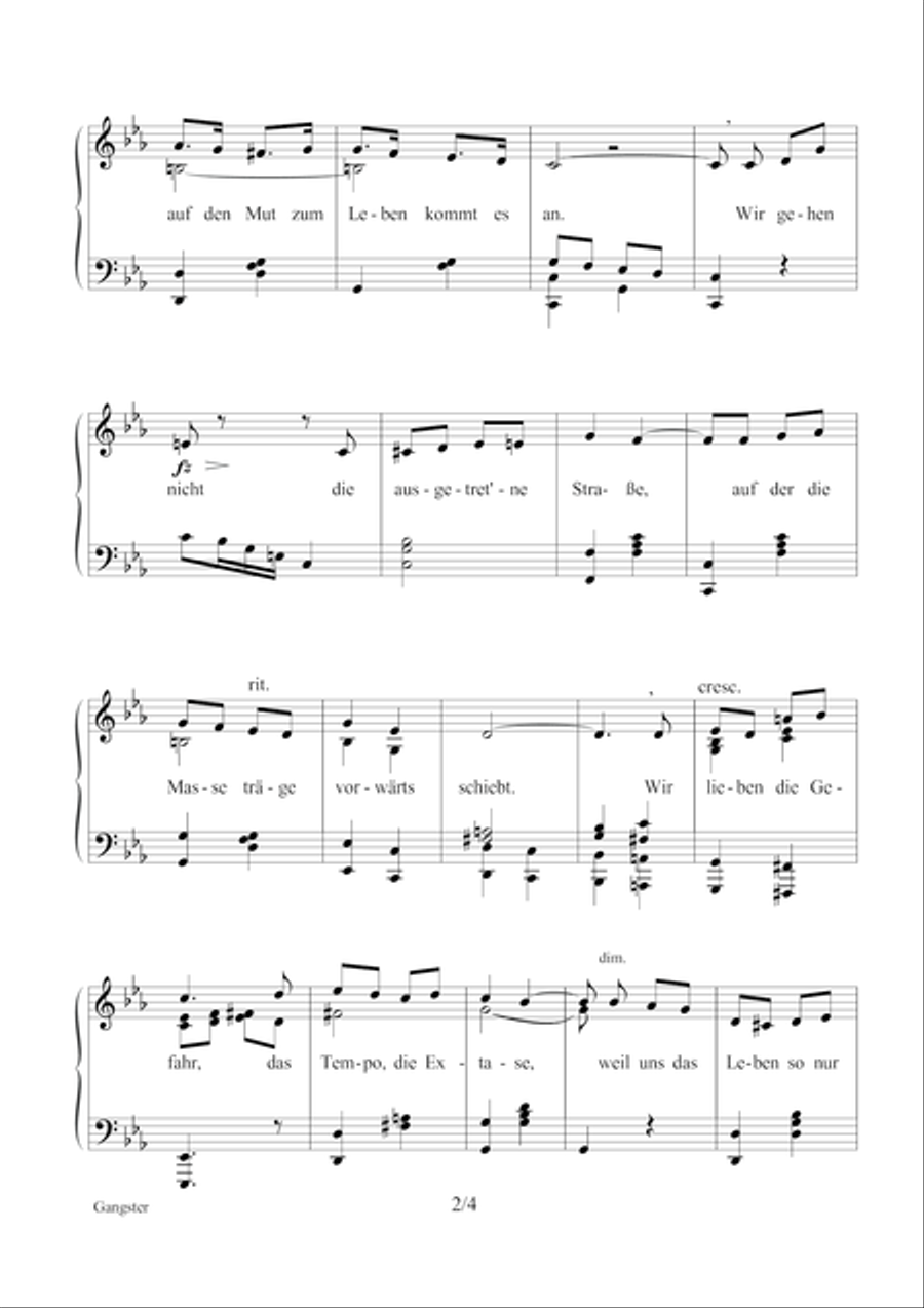 Gangster Gangster Piano, Vocal, Guitar scores gallery preview page 4