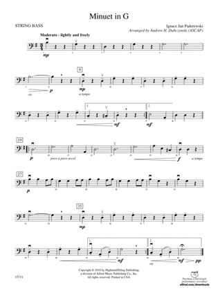 Minuet in G: String Bass