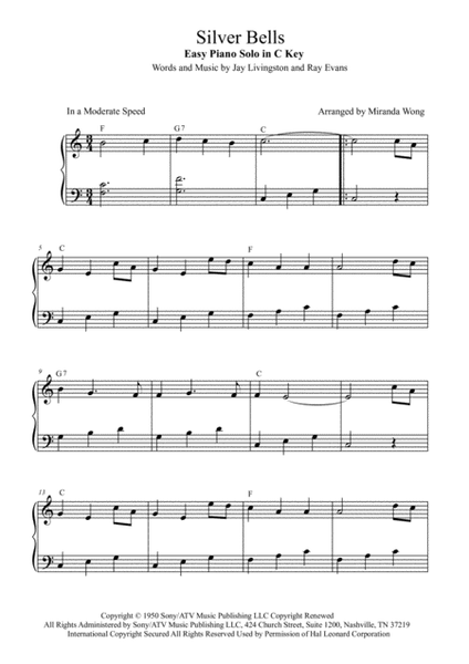 Silver Bells Sheet music for Piano (Solo) Easy
