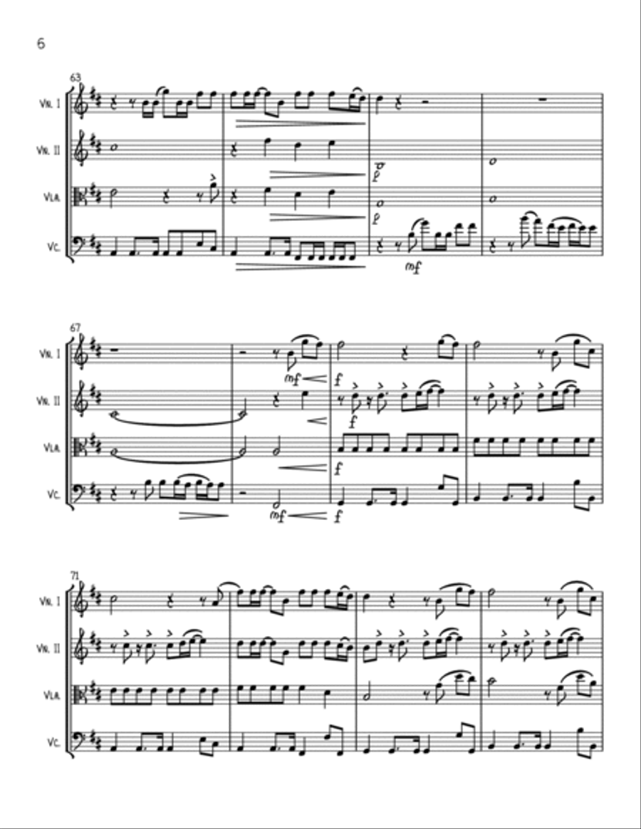 Diamonds String Quartet scores gallery preview page 6