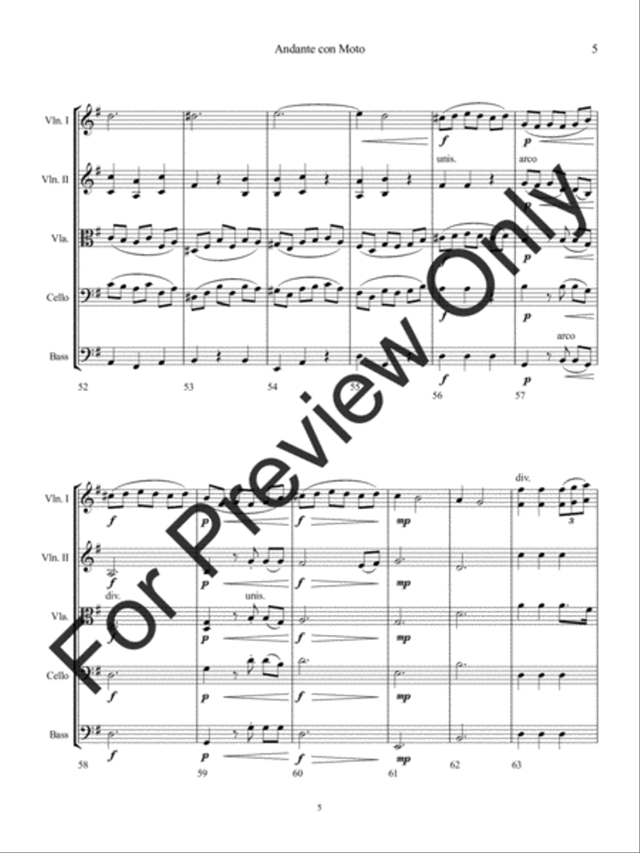 Andante con Moto Andante con Moto String Orchestra scores gallery preview page 8