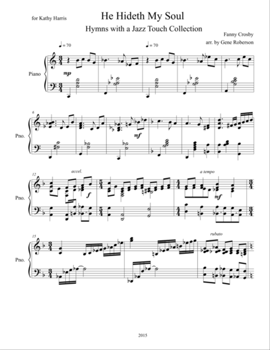 He Hideth My Soul Jazz Piano Hymn Collection Piano Solo scores gallery preview page 2