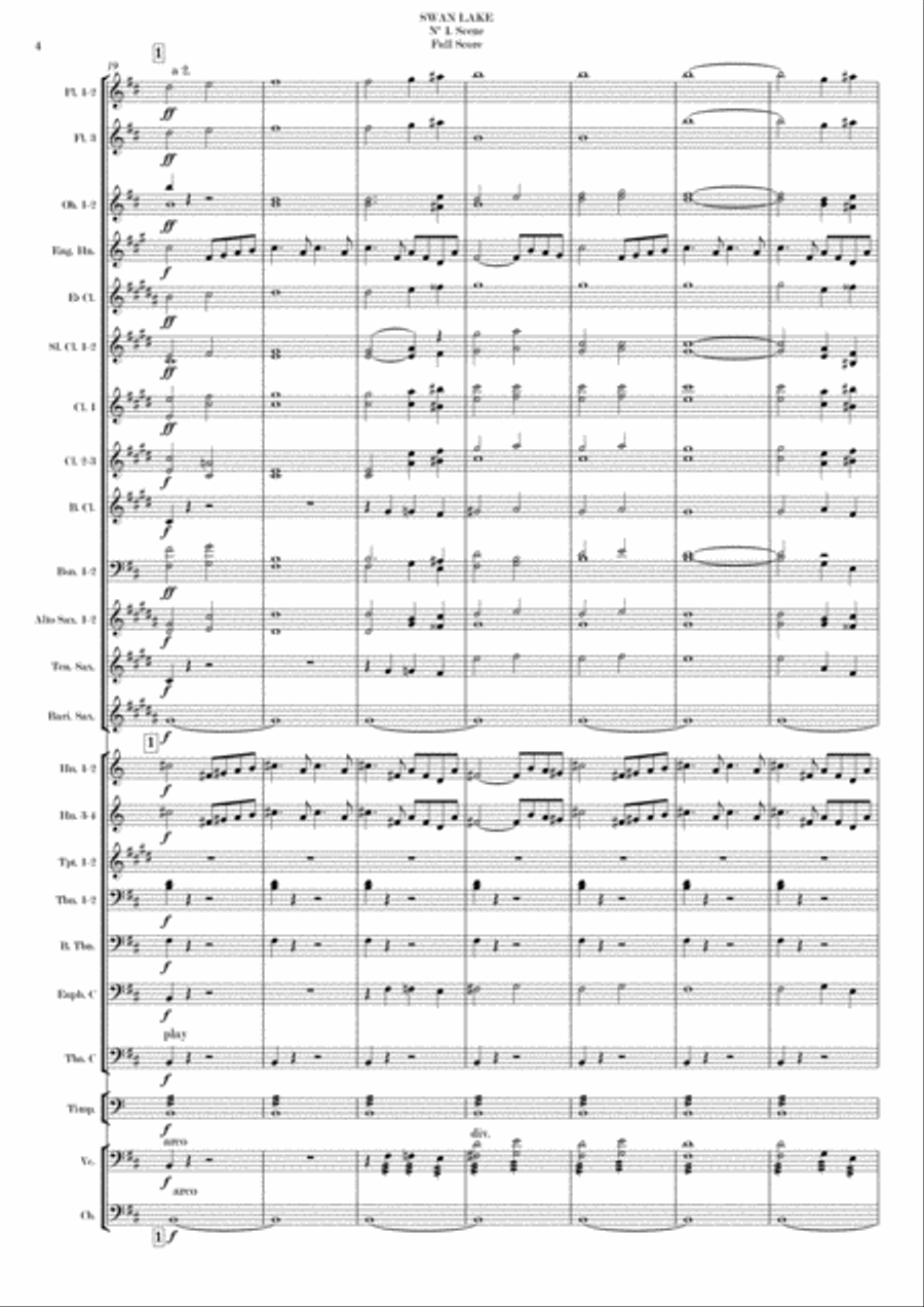SUITE SWAN LAKE Nº 1. Scene Concert Band scores gallery preview page 6