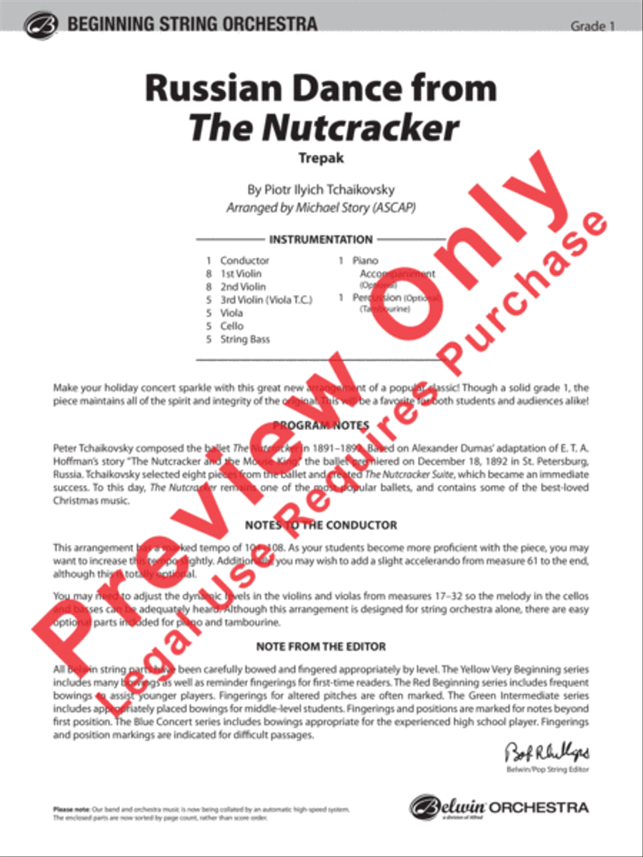 Russian Dance from The Nutcracker String Orchestra scores gallery preview page 9