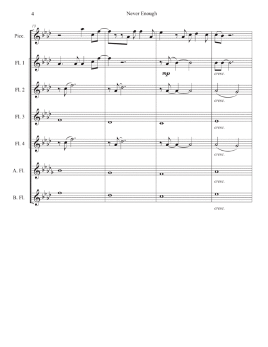 Never Enough Never Enough Flute Choir scores gallery preview page 4